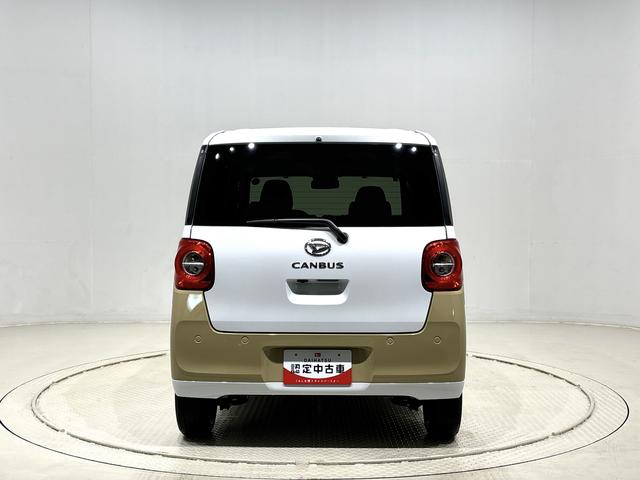 ムーヴキャンバスストライプスＧ　２トーンカラー　バックカメラ付ＬＥＤオートライト・フォグランプ　電動パーキングブレーキ　プッシュボタンスタート　セキュリティアラーム　バックカメラ　両側パワースライドドアウエルカムオープン機能　オート電動格納式ドアミラー（広島県）の中古車