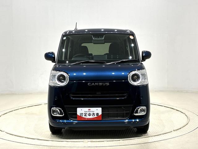 ムーヴキャンバスセオリーＧ　バックモニター対応カメラ　シートヒーターＬＥＤオートライト・フォグランプ　電動パーキングブレーキ　プッシュボタンスタート　セキュリティアラーム　バックカメラ　両側パワースライドドアウエルカムオープン機能　オート電動格納式ドアミラー（広島県）の中古車