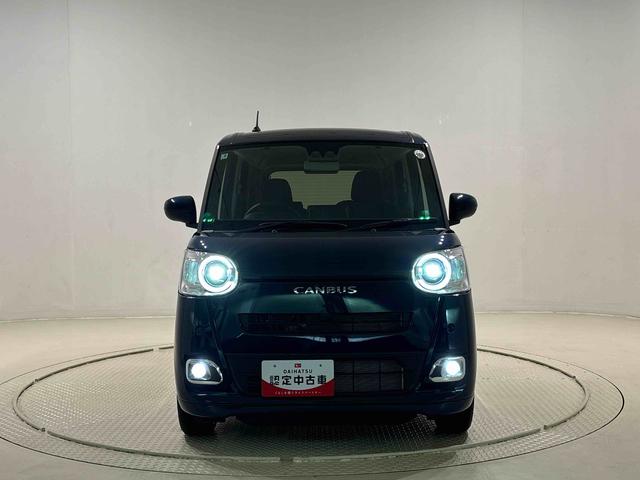 ムーヴキャンバスセオリーＧ　バックモニター対応カメラ　シートヒーターＬＥＤオートライト・フォグランプ　電動パーキングブレーキ　プッシュボタンスタート　セキュリティアラーム　バックカメラ　両側パワースライドドアウエルカムオープン機能　オート電動格納式ドアミラー（広島県）の中古車