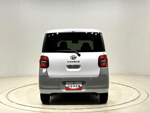 ムーヴキャンバスストライプスＧ　バックモニター対応カメラ　シートヒーターＬＥＤオートライト・フォグランプ　電動パーキングブレーキ　プッシュボタンスタート　セキュリティアラーム　バックカメラ　両側パワースライドドアウエルカムオープン機能　オート電動格納式ドアミラー（広島県）の中古車