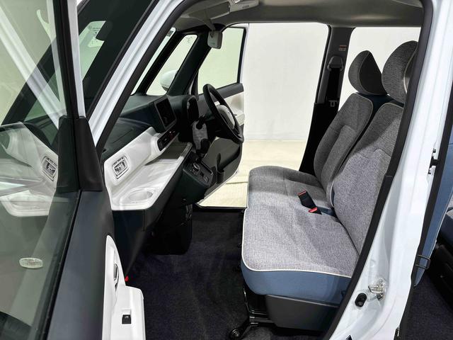 ムーヴキャンバスストライプスＧターボＬＥＤオートライト・フォグランプ　電動パーキングブレーキ　プッシュボタンスタート　セキュリティアラーム　バックカメラ　両側パワースライドドアウエルカムオープン機能　オート電動格納式ドアミラー（広島県）の中古車