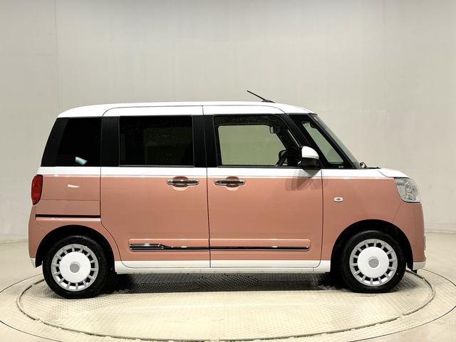 ムーヴキャンバスストライプスＧ　バックモニター　両側シートヒーターＬＥＤオートライト・フォグランプ　電動パーキングブレーキ　プッシュボタンスタート　セキュリティアラーム　バックカメラ　両側パワースライドドアウエルカムオープン機能　オート電動格納式ドアミラー（広島県）の中古車