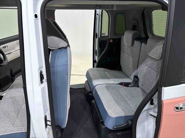 ムーヴキャンバスストライプスＧ　バックモニター　両側シートヒーターＬＥＤオートライト・フォグランプ　電動パーキングブレーキ　プッシュボタンスタート　セキュリティアラーム　バックカメラ　両側パワースライドドアウエルカムオープン機能　オート電動格納式ドアミラー（広島県）の中古車