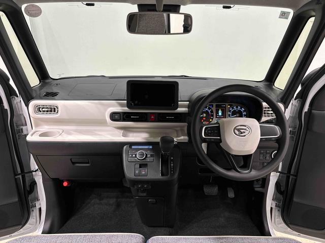 ムーヴキャンバスストライプスＧＬＥＤオートライト・フォグランプ　電動パーキングブレーキ　プッシュボタンスタート　セキュリティアラーム　バックカメラ　両側パワースライドドアウエルカムオープン機能　オート電動格納式ドアミラー（広島県）の中古車