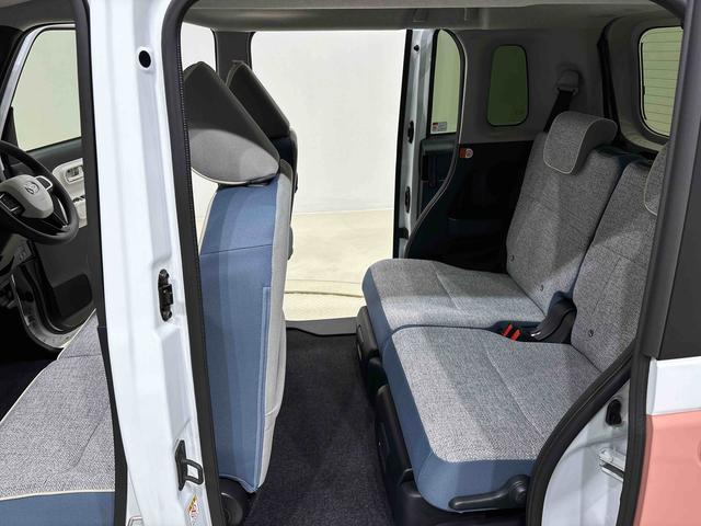 ムーヴキャンバスストライプスＧＬＥＤオートライト・フォグランプ　電動パーキングブレーキ　プッシュボタンスタート　セキュリティアラーム　バックカメラ　両側パワースライドドアウエルカムオープン機能　オート電動格納式ドアミラー（広島県）の中古車