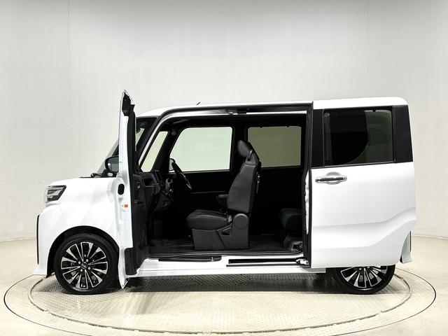 タントカスタムRS パノラマ対応カメラ付きLEDオートライト パワースライドドアウェルカムオープン機能 オート電動格納式ドアミラー 助手席ロングスライド 助手席イージークローザー アルミホイール キーフリーシステム(広島県)の中古車