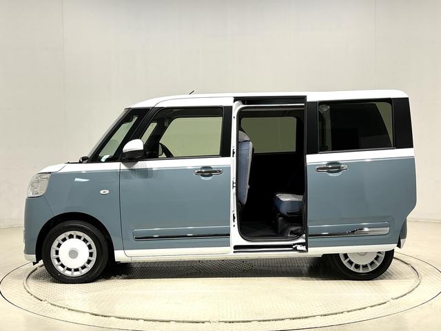 ムーヴキャンバスストライプスGLEDオートライト・フォグランプ 電動パーキングブレーキ プッシュボタンスタート セキュリティアラーム バックカメラ 両側パワースライドドアウエルカムオープン機能 オート電動格納式ドアミラー(広島県)の中古車