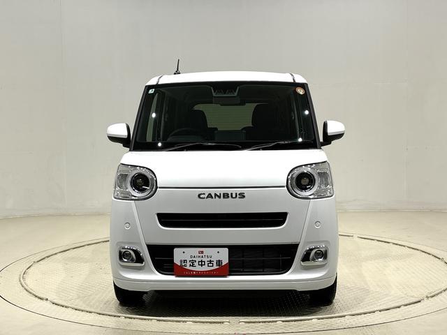 ムーヴキャンバスセオリーＧターボＬＥＤオートライト・フォグランプ　電動パーキングブレーキ　プッシュボタンスタート　セキュリティアラーム　バックカメラ　両側パワースライドドアウエルカムオープン機能　オート電動格納式ドアミラー（広島県）の中古車