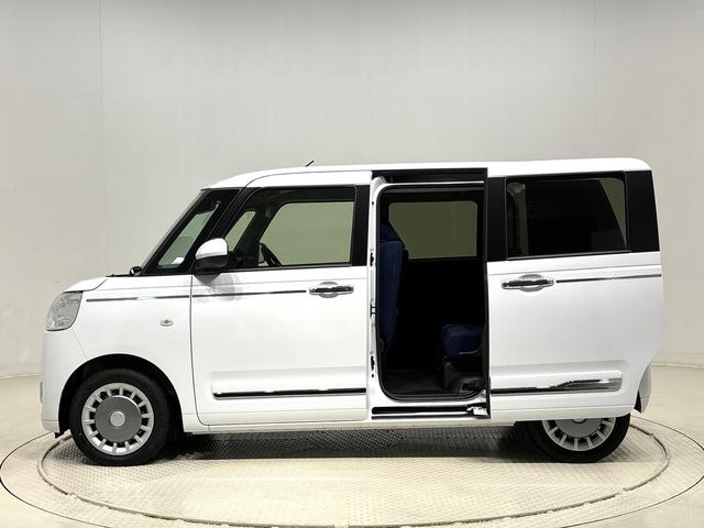 ムーヴキャンバスセオリーＧターボＬＥＤオートライト・フォグランプ　電動パーキングブレーキ　プッシュボタンスタート　セキュリティアラーム　バックカメラ　両側パワースライドドアウエルカムオープン機能　オート電動格納式ドアミラー（広島県）の中古車