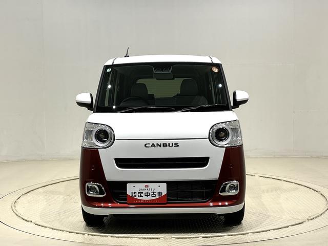 ムーヴキャンバスストライプスG バックモニター対応カメラ シートヒーターLEDオートライト・フォグランプ 電動パーキングブレーキ プッシュボタンスタート セキュリティアラーム バックカメラ 両側パワースライドドアウエルカムオープン機能 オート電動格納式ドアミラー(広島県)の中古車