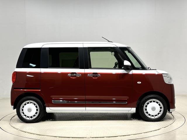 ムーヴキャンバスストライプスG バックモニター対応カメラ シートヒーターLEDオートライト・フォグランプ 電動パーキングブレーキ プッシュボタンスタート セキュリティアラーム バックカメラ 両側パワースライドドアウエルカムオープン機能 オート電動格納式ドアミラー(広島県)の中古車