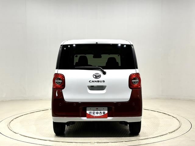 ムーヴキャンバスストライプスG バックモニター対応カメラ シートヒーターLEDオートライト・フォグランプ 電動パーキングブレーキ プッシュボタンスタート セキュリティアラーム バックカメラ 両側パワースライドドアウエルカムオープン機能 オート電動格納式ドアミラー(広島県)の中古車