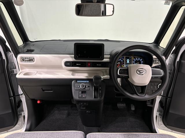 ムーヴキャンバスストライプスＧ　バックモニター対応　電動パーキングブレーキＬＥＤオートライト・フォグランプ　電動パーキングブレーキ　プッシュボタンスタート　セキュリティアラーム　バックカメラ　両側パワースライドドアウエルカムオープン機能　オート電動格納式ドアミラー（広島県）の中古車