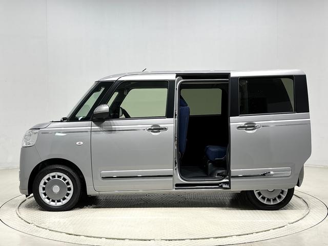 ムーヴキャンバスセオリーG キーフリー LEDヘッドライト バックカメラLEDオートライト・フォグランプ 電動パーキングブレーキ プッシュボタンスタート セキュリティアラーム バックカメラ 両側パワースライドドアウエルカムオープン機能 オート電動格納式ドアミラー(広島県)の中古車