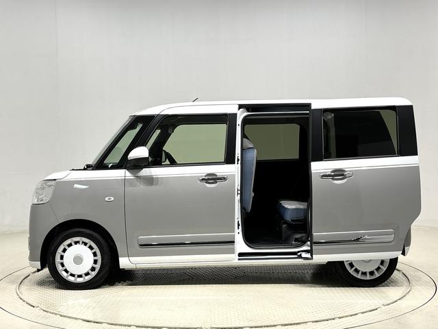 ムーヴキャンバスストライプスGターボ パノラマモニター カーナビ ドラレコ電動パーキングブレーキ 後席両側パワースライドドア 運転席・助手席シートヒーター LEDヘッドライト・フォグランプ オートライト サイドエアバッグ アイドリングストップ機能(広島県)の中古車