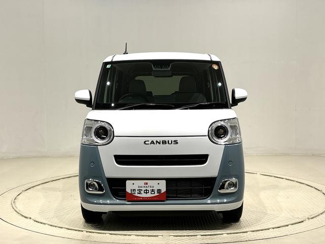 ムーヴキャンバスストライプスＧ　２トーンカラー　バックカメラ付ＬＥＤオートライト・フォグランプ　電動パーキングブレーキ　プッシュボタンスタート　セキュリティアラーム　バックカメラ　両側パワースライドドアウエルカムオープン機能　オート電動格納式ドアミラー（広島県）の中古車