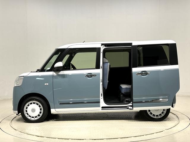 ムーヴキャンバスストライプスＧ　２トーンカラー　バックカメラ付ＬＥＤオートライト・フォグランプ　電動パーキングブレーキ　プッシュボタンスタート　セキュリティアラーム　バックカメラ　両側パワースライドドアウエルカムオープン機能　オート電動格納式ドアミラー（広島県）の中古車