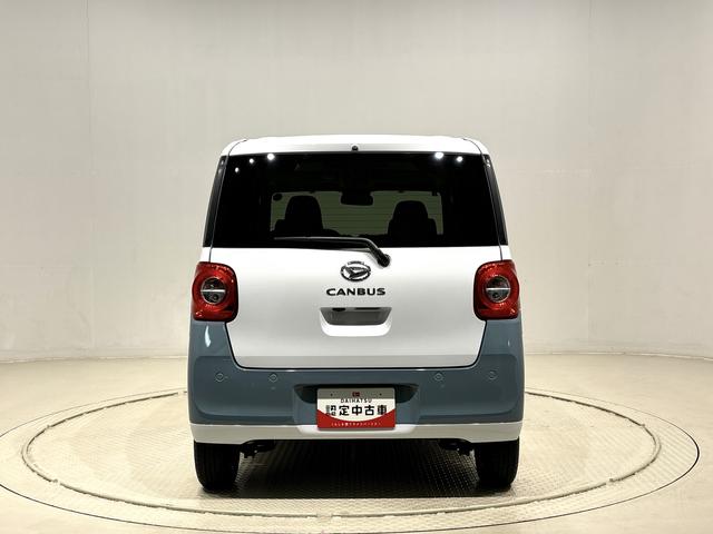 ムーヴキャンバスストライプスＧ　２トーンカラー　バックカメラ付ＬＥＤオートライト・フォグランプ　電動パーキングブレーキ　プッシュボタンスタート　セキュリティアラーム　バックカメラ　両側パワースライドドアウエルカムオープン機能　オート電動格納式ドアミラー（広島県）の中古車