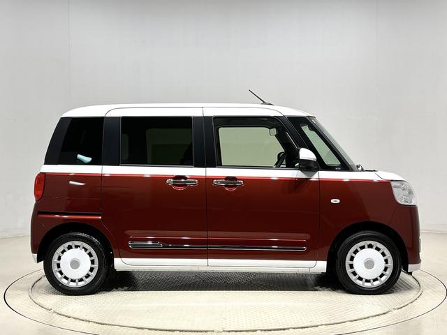 ムーヴキャンバスストライプスＧ　２トーンカラー　バックカメラ付ＬＥＤオートライト・フォグランプ　電動パーキングブレーキ　プッシュボタンスタート　セキュリティアラーム　バックカメラ　両側パワースライドドアウエルカムオープン機能　オート電動格納式ドアミラー（広島県）の中古車