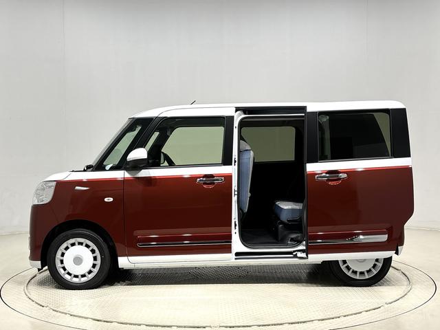 ムーヴキャンバスストライプスＧ　２トーンカラー　バックカメラ付ＬＥＤオートライト・フォグランプ　電動パーキングブレーキ　プッシュボタンスタート　セキュリティアラーム　バックカメラ　両側パワースライドドアウエルカムオープン機能　オート電動格納式ドアミラー（広島県）の中古車