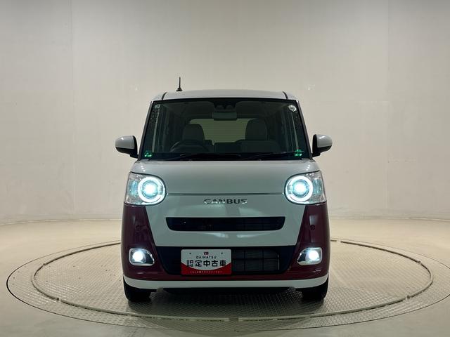 ムーヴキャンバスストライプスＧ　２トーンカラー　バックカメラ付ＬＥＤオートライト・フォグランプ　電動パーキングブレーキ　プッシュボタンスタート　セキュリティアラーム　バックカメラ　両側パワースライドドアウエルカムオープン機能　オート電動格納式ドアミラー（広島県）の中古車