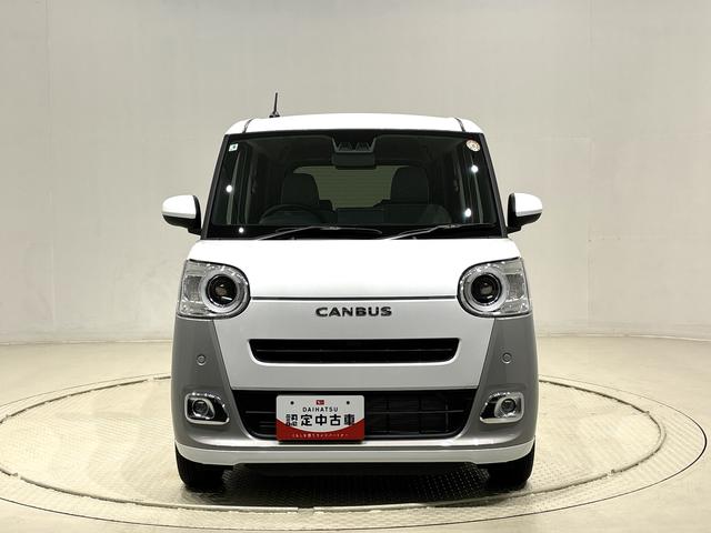 ムーヴキャンバスストライプスＧ　令和７年式　保証継承　未走行車保証継承・ＬＥＤオートライト・フォグランプ　電動パーキングブレーキ　プッシュボタンスタート　セキュリティアラーム　バックカメラ　両側パワースライドドアウエルカムオープン機能　オート電動格納式ドアミラー（広島県）の中古車