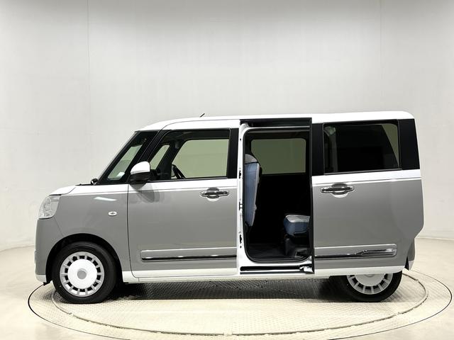 ムーヴキャンバスストライプスＧ　令和７年式　保証継承　未走行車保証継承・ＬＥＤオートライト・フォグランプ　電動パーキングブレーキ　プッシュボタンスタート　セキュリティアラーム　バックカメラ　両側パワースライドドアウエルカムオープン機能　オート電動格納式ドアミラー（広島県）の中古車