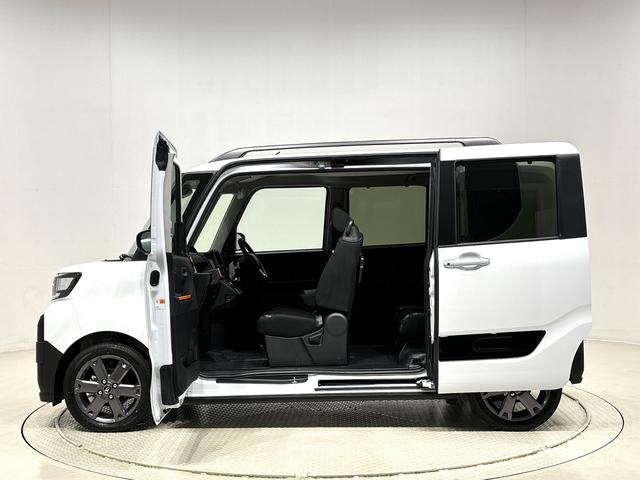 タントファンクロスターボ　バックモニター対応カメラ　シートヒーターＬＥＤオートライト　パワースライドドアウェルカムオープン機能　電動パーキングブレーキ　運転席助手席シートヒーター　アルミホイール　キーフリーシステム　　オート電動格納式ドアミラー（広島県）の中古車