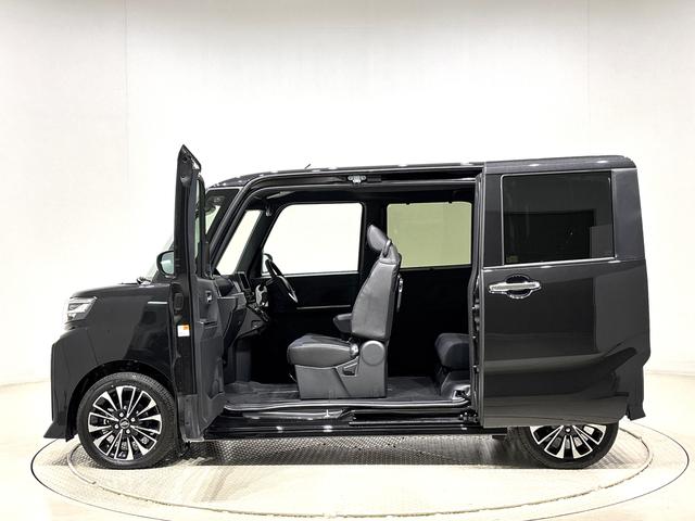 タントカスタムＲＳＬＥＤオートライト　パワースライドドアウェルカムオープン機能　電動パーキングブレーキ　運転席助手席シートヒーター　アルミホイール　キーフリーシステム　　オート電動格納式ドアミラー（広島県）の中古車