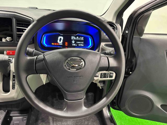 ミライースX SAIII バックモニター対応 電動格納ドアミラーLEDヘッドランプ セキュリティアラーム コーナーセンサー 14インチフルホイールキャップ キーレスエントリー 電動格納式ドアミラー ショツピングフック マニュアルエアコン(広島県)の中古車