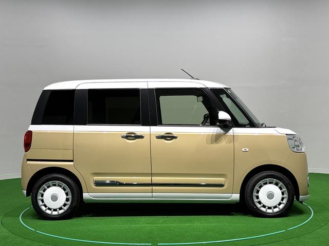 ムーヴキャンバスストライプスG バックモニター対応カメラ シートヒーターLEDオートライト・フォグランプ 電動パーキングブレーキ プッシュボタンスタート セキュリティアラーム バックカメラ 両側パワースライドドアウエルカムオープン機能 オート電動格納式ドアミラー(広島県)の中古車