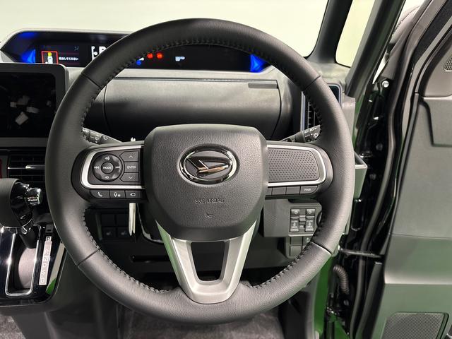 タントカスタムＲＳ　ターボ　パノラマモニター対応ＬＥＤオートライト　パワースライドドアウェルカムオープン機能　電動パーキングブレーキ　運転席助手席シートヒーター　アルミホイール　キーフリーシステム　　オート電動格納式ドアミラー（広島県）の中古車