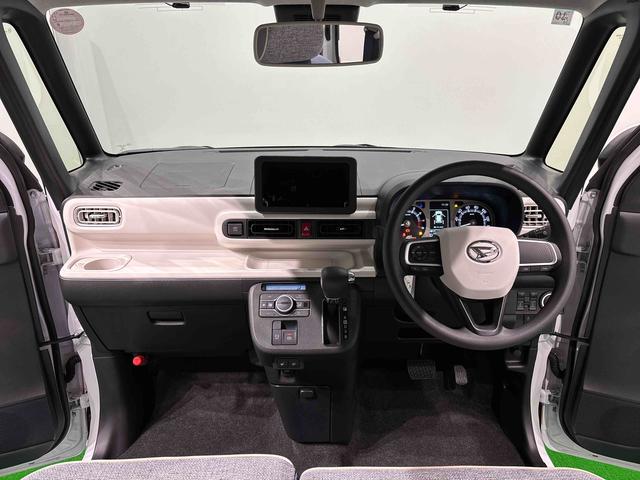 ムーヴキャンバスストライプスＧ　令和７年式　人気のツートンカラー入荷ＬＥＤオートライト・フォグランプ　電動パーキングブレーキ　プッシュボタンスタート　セキュリティアラーム　バックカメラ　両側パワースライドドアウエルカムオープン機能　オート電動格納式ドアミラー（広島県）の中古車