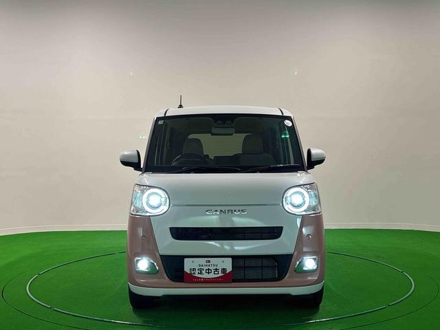 ムーヴキャンバスストライプスＧ　令和７年式　人気のツートンカラー入荷ＬＥＤオートライト・フォグランプ　電動パーキングブレーキ　プッシュボタンスタート　セキュリティアラーム　バックカメラ　両側パワースライドドアウエルカムオープン機能　オート電動格納式ドアミラー（広島県）の中古車
