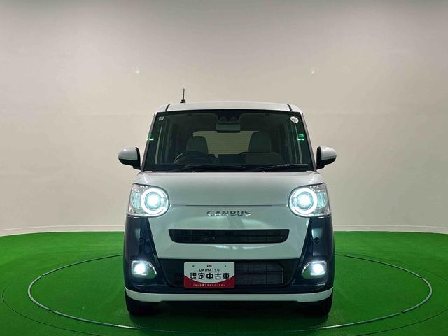 ムーヴキャンバスストライプスG 電動パーキングブレーキ バックカメラLEDヘッドランプ 置き楽ボックス オートライト プッシュボタンスタート セキュリティアラーム 両側パワースライドドア キーフリーシステム(広島県)の中古車
