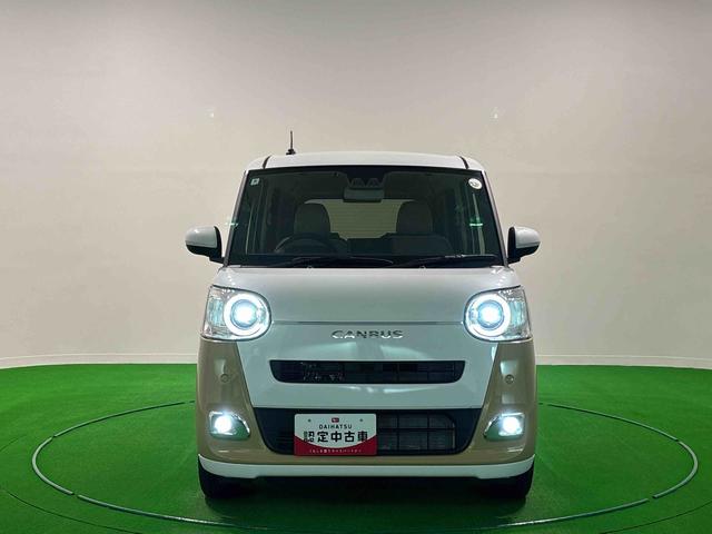 ムーヴキャンバスストライプスGターボLEDオートライト・フォグランプ 電動パーキングブレーキ プッシュボタンスタート セキュリティアラーム バックカメラ 両側パワースライドドアウエルカムオープン機能 オート電動格納式ドアミラー(広島県)の中古車
