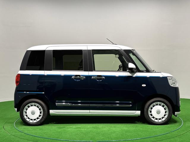 ムーヴキャンバスストライプスＧ　運転席・助手席シートヒーター　キーフリー純正ナビ装着用アップグレードパック　両側電動スライドドア　電動パーキングブレーキ＋オートホールドブレーキ機能　運転席シートリフター　チルトステアリング（広島県）の中古車