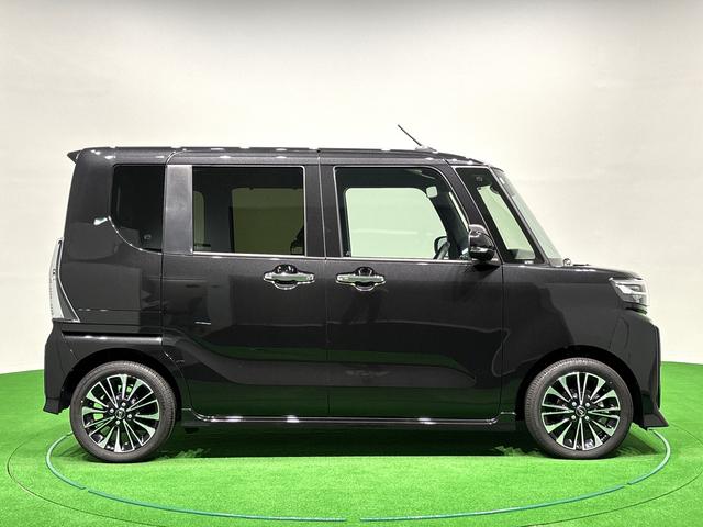 タントカスタムＲＳアイドリング　被害軽減ブレーキ　車線逸脱防止　リアカメラ　セキュリティアラーム　シートヒータ　電動格納ミラー　ＬＥＤヘットライト　ターボ　安全ボディ　スマートキ−　キーフリーキー　オートライト（広島県）の中古車