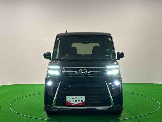 タントカスタムＲＳアイドリング　被害軽減ブレーキ　車線逸脱防止　リアカメラ　セキュリティアラーム　シートヒータ　電動格納ミラー　ＬＥＤヘットライト　ターボ　安全ボディ　スマートキ−　キーフリーキー　オートライト（広島県）の中古車
