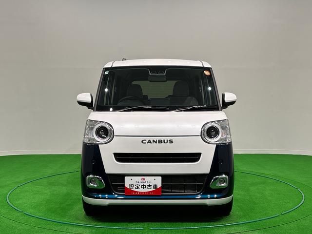 ムーヴキャンバスストライプスＧターボ　バックカメラ　電動パーキングブレーキ電動パーキングブレーキ　後席両側パワースライドドア　運転席・助手席シートヒーター　ＬＥＤヘッドライト・フォグランプ　オートライト　サイドエアバッグ　アイドリングストップ機能（広島県）の中古車