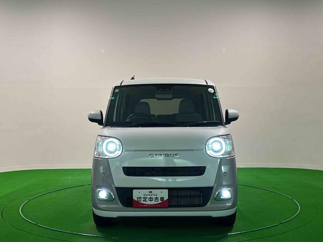 ムーヴキャンバスストライプスG バックモニター対応 電動パーキングブレーキLEDオートライト・フォグランプ 電動パーキングブレーキ プッシュボタンスタート セキュリティアラーム バックカメラ 両側パワースライドドアウエルカムオープン機能 オート電動格納式ドアミラー(広島県)の中古車