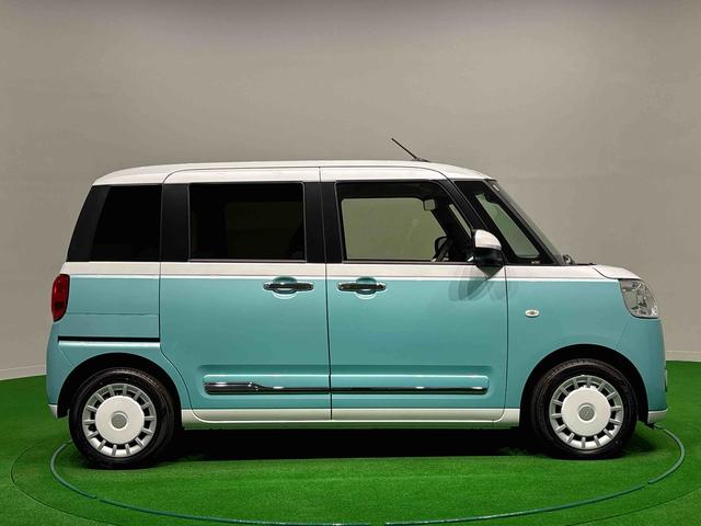 ムーヴキャンバスストライプスG 2トーンカラー バックカメラ シートヒーターLEDオートライト・フォグランプ 電動パーキングブレーキ プッシュボタンスタート セキュリティアラーム バックカメラ 両側パワースライドドアウエルカムオープン機能 オート電動格納式ドアミラー(広島県)の中古車