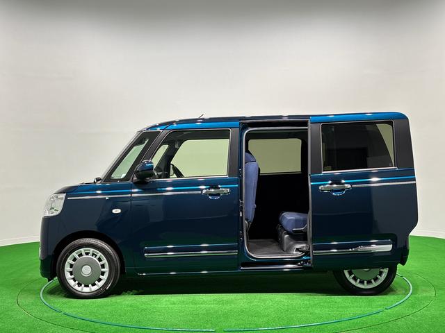 ムーヴキャンバスセオリーＧターボ　ナビ　バックモニター対応　ＥＴＣ車載器ＬＥＤオートライト・フォグランプ　電動パーキングブレーキ　プッシュボタンスタート　セキュリティアラーム　バックカメラ　両側パワースライドドアウエルカムオープン機能　オート電動格納式ドアミラー（広島県）の中古車