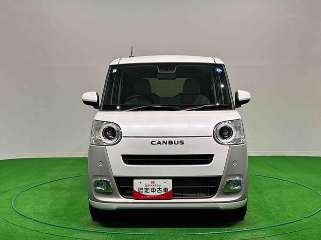 ムーヴキャンバスストライプスＧターボ　バックモニター対応カメラ　追従機能ＬＥＤオートライト・フォグランプ　電動パーキングブレーキ　プッシュボタンスタート　セキュリティアラーム　バックカメラ　両側パワースライドドアウエルカムオープン機能　オート電動格納式ドアミラー（広島県）の中古車