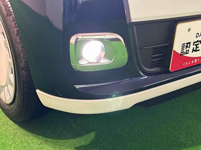 ムーヴキャンバスストライプスＧ　バックモニター対応　電動パーキングブレーキＬＥＤオートライト・フォグランプ　電動パーキングブレーキ　プッシュボタンスタート　セキュリティアラーム　バックカメラ　両側パワースライドドアウエルカムオープン機能　オート電動格納式ドアミラー（広島県）の中古車