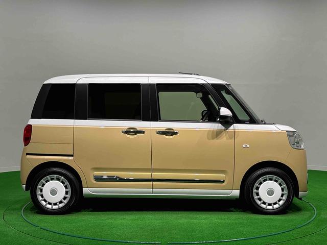 ムーヴキャンバスストライプスG バックモニター対応カメラ シートヒーターLEDオートライト・フォグランプ 電動パーキングブレーキ プッシュボタンスタート セキュリティアラーム バックカメラ 両側パワースライドドアウエルカムオープン機能 オート電動格納式ドアミラー(広島県)の中古車