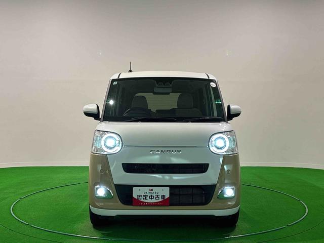 ムーヴキャンバスストライプスG バックモニター対応カメラ シートヒーターLEDオートライト・フォグランプ 電動パーキングブレーキ プッシュボタンスタート セキュリティアラーム バックカメラ 両側パワースライドドアウエルカムオープン機能 オート電動格納式ドアミラー(広島県)の中古車