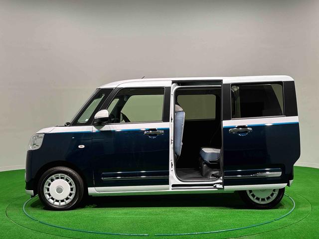 ムーヴキャンバスストライプスＧ　運転席・助手席シートヒーター　キーフリー純正ナビ装着用アップグレードパック　電動パーキングブレーキ＋オートホールドブレーキ機能　オートライト　ＬＥＤヘッドランプ　運転席シートリフター　チルトステアリング（広島県）の中古車