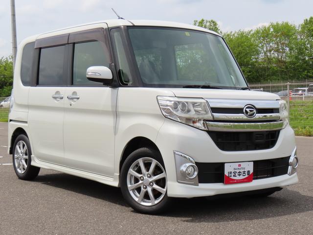 タントカスタムＸ　ＳＡ２ＷＤ　ＣＶＴ　６６０ｃｃ　カーナビ　ワンセグＴＶ　バックモニター　ＥＴＣ車載器　衝突被害軽減ブレーキ　横滑り防止装置　ＡＢＳ　アイドリングストップ　プッシュボタンスタート　両側スライドドア（福島県）の中古車
