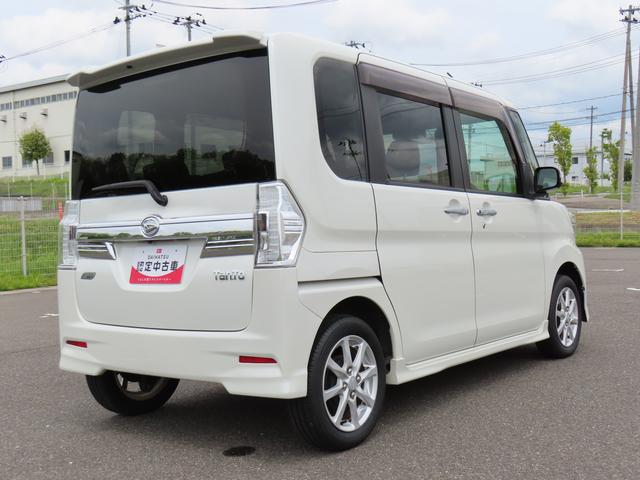 タントカスタムＸ　ＳＡ２ＷＤ　ＣＶＴ　６６０ｃｃ　カーナビ　ワンセグＴＶ　バックモニター　ＥＴＣ車載器　衝突被害軽減ブレーキ　横滑り防止装置　ＡＢＳ　アイドリングストップ　プッシュボタンスタート　両側スライドドア（福島県）の中古車